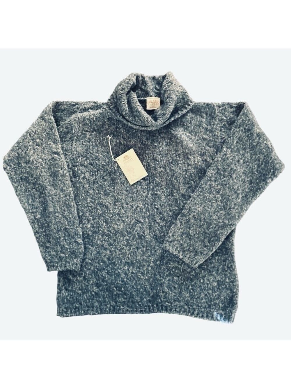 Bonner of Ireland Merino Wool Poloneck Cable Knit Pullover Sweater Small NWT